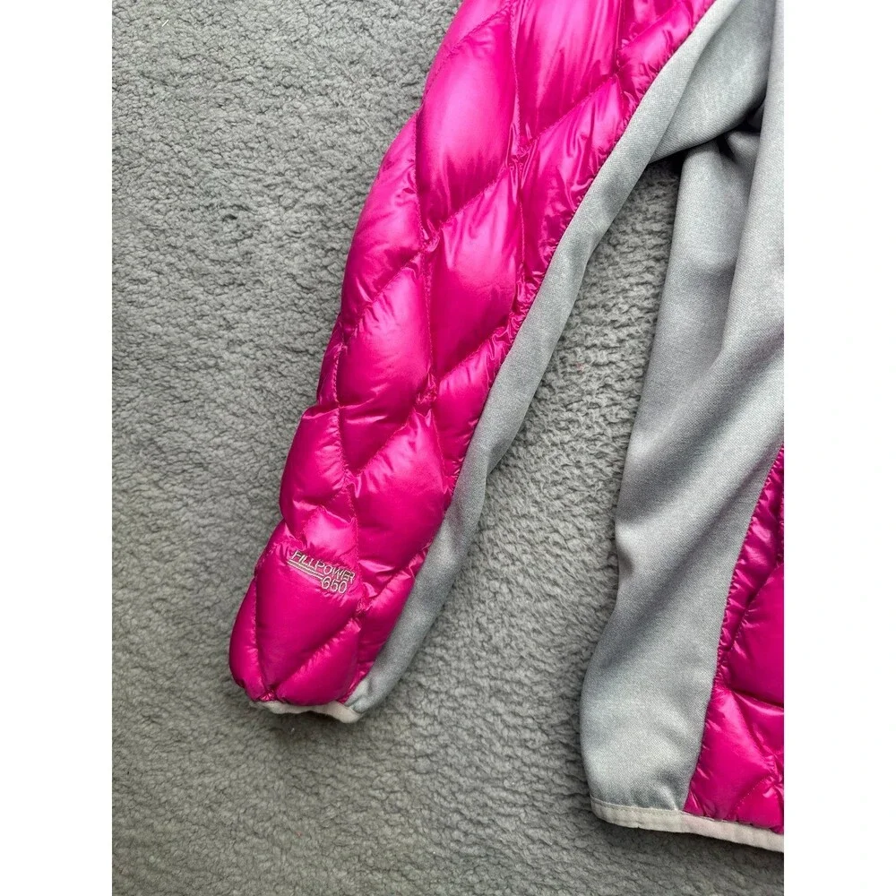 Gerry down fill power 650 girls puffer jacket Barbie pink and gray size 14/16